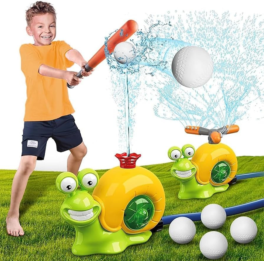 Baseball Sprinkler for Kids, Water Toys for Kids Ages 4-8, Outdoor Toys Play for Toddlers 3-5, 2 ... | Amazon (US)