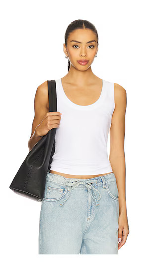 Favorite Daughter The Ribbed Tank in White. - size XS | Revolve Clothing (Global)