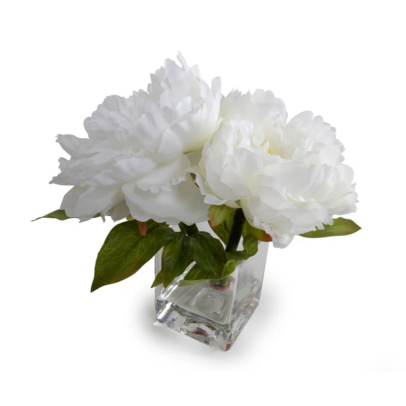 Coral Peonies Floral Arrangement in Vase | Wayfair North America