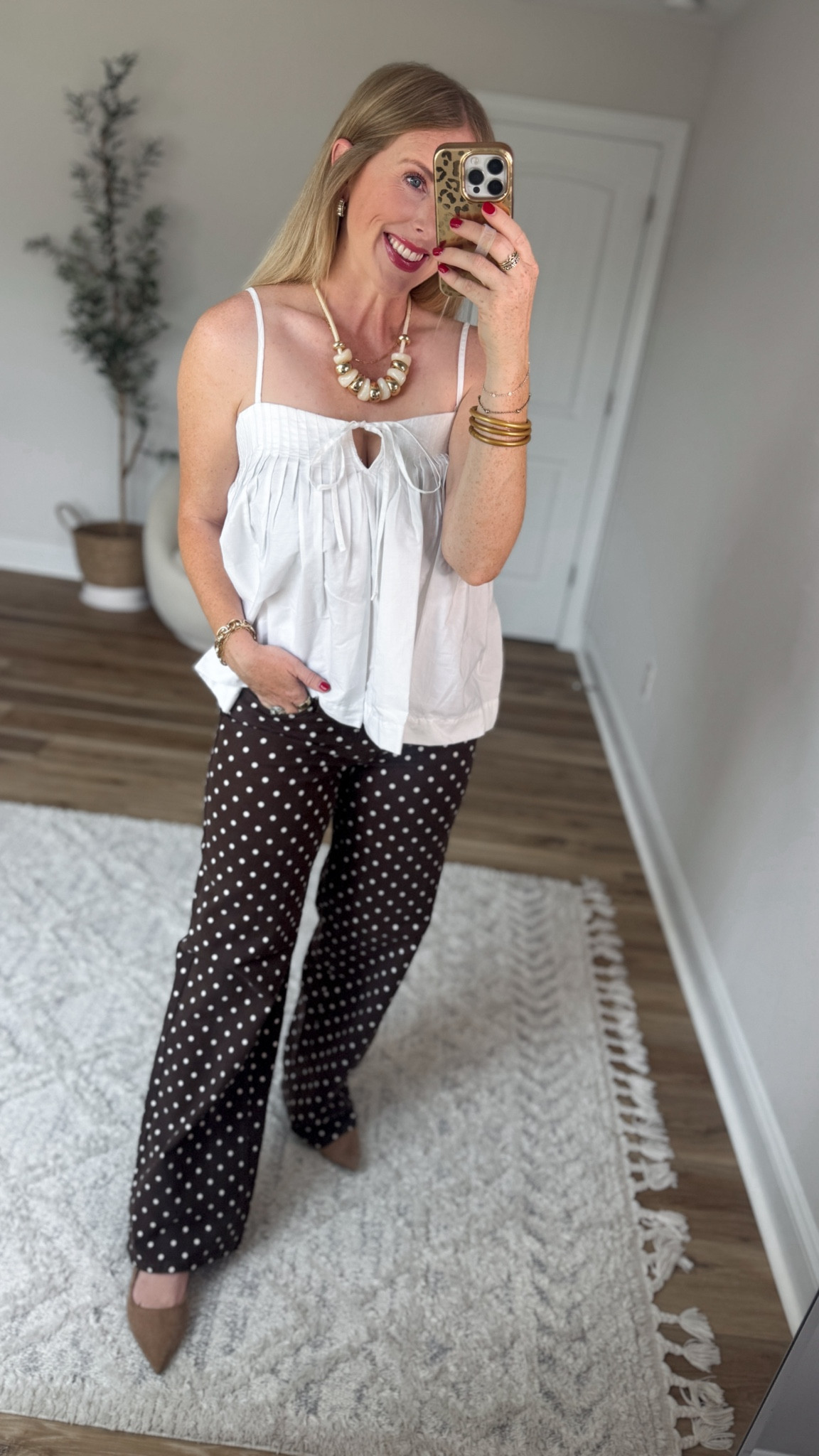 Walmart try on, Walmart style, Walmart outfit, brown polka dot jeans

#LTKootd #LTKmomlife