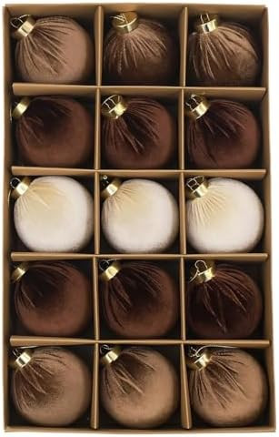 3.15inch Velvet Ornaments for Christmas Tree, 15pcs Multicolor Flocked Christmas Ornaments Decora... | Amazon (US)