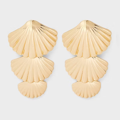 Linear Shell Drop Earrings - A New Day™ Gold | Target