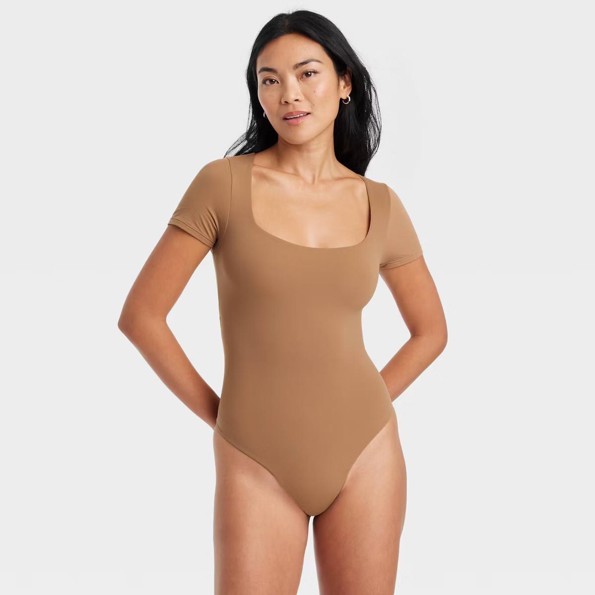 Women's Luxe Stretch Square Neck Thong Bodysuit - Auden™ | Target