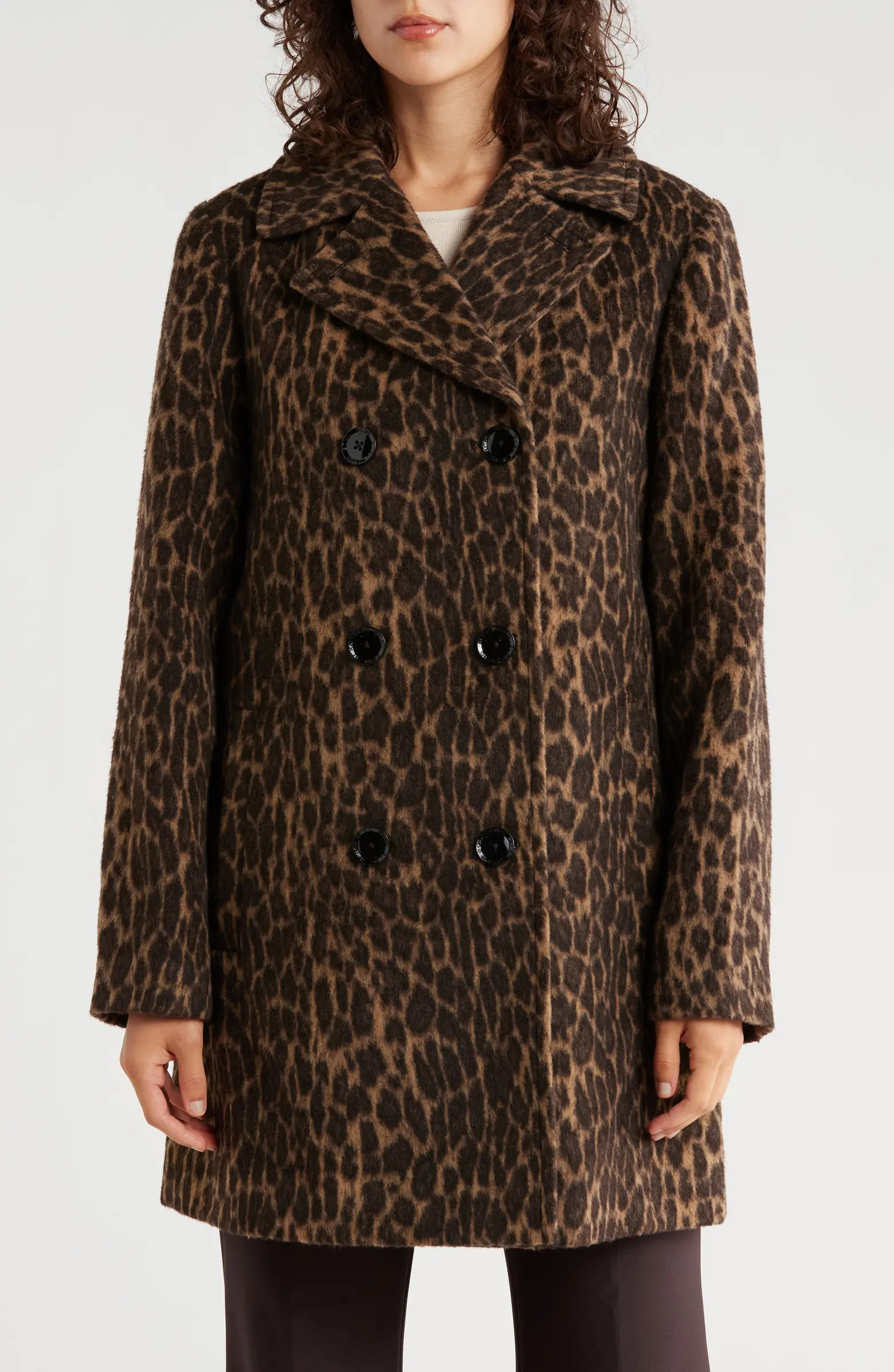 Missy Leopard Double Breasted Coat | Nordstrom Rack