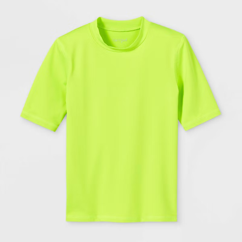 Boys' Solid Short Sleeve Rash Guard Swim Shirt - Cat & Jack™ | Target