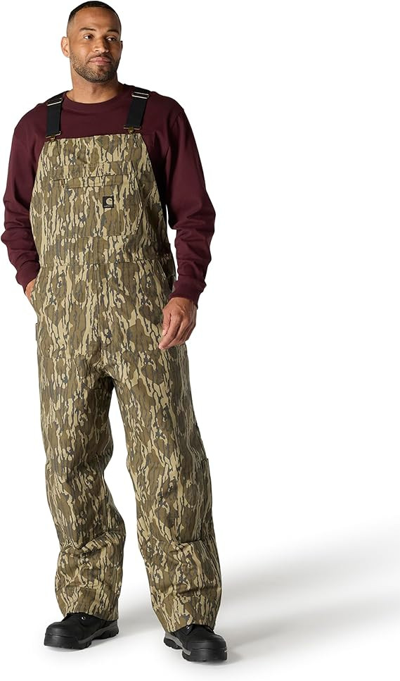 Carhartt mens Rugged Flex Duck Loose Fit Insulated Camo Bib Overall | Amazon (US)