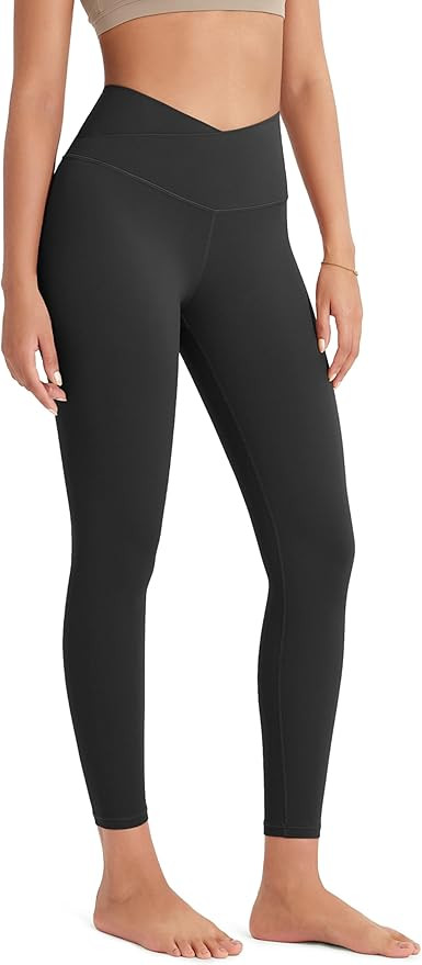 ODODOS Women's Crossover Leggings with Back Pocket, 23" / 25" / 28" Buttery Soft V High Wasit Lou... | Amazon (US)