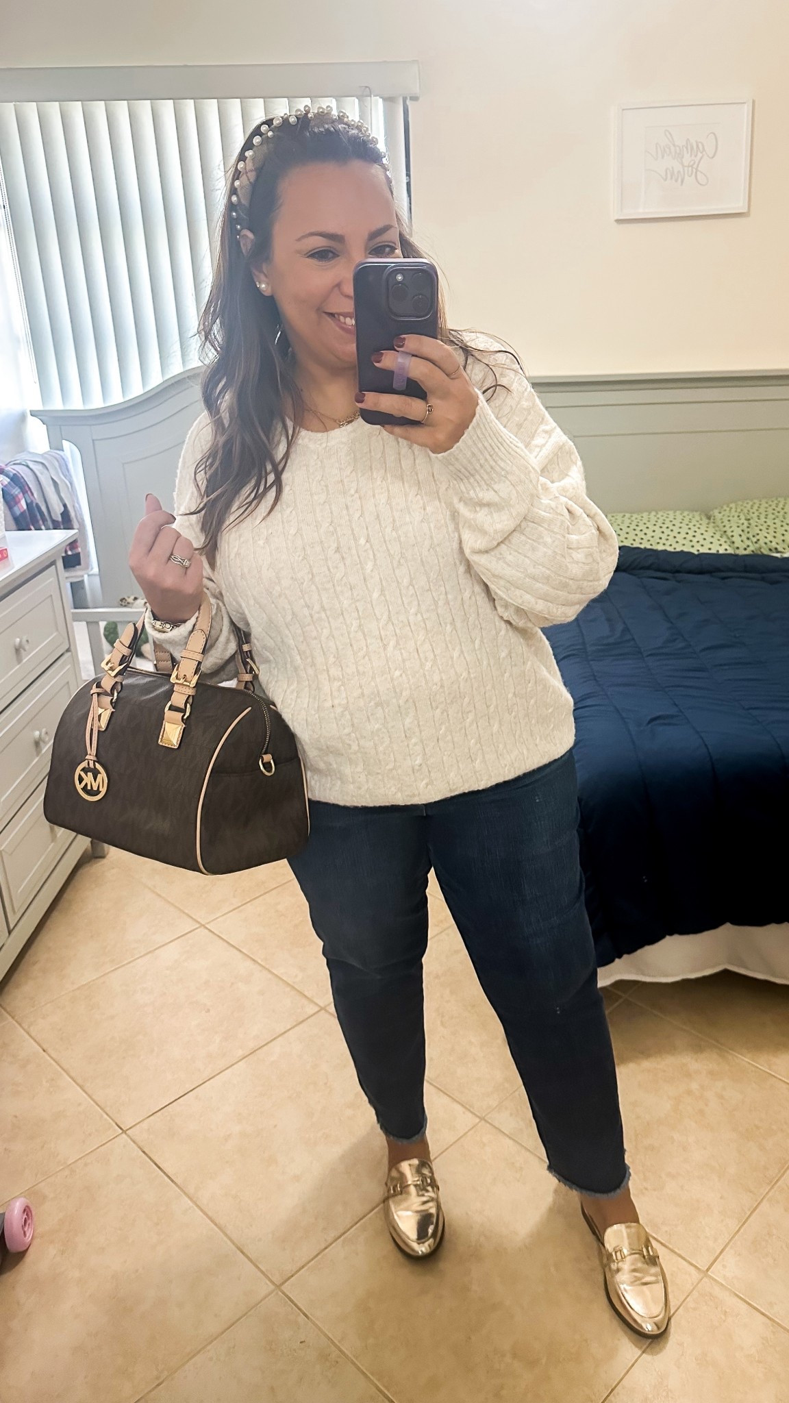 • sweater - nuuds (size down) / use code Erica33002
• jeans - Wit & Wisdom
• shoes - (old)
• headband - Living Fully Co
• bag - Michael Kors (similar style linked) 

#LTKMidsize #LTKSeasonal #LTKFindsUnder100