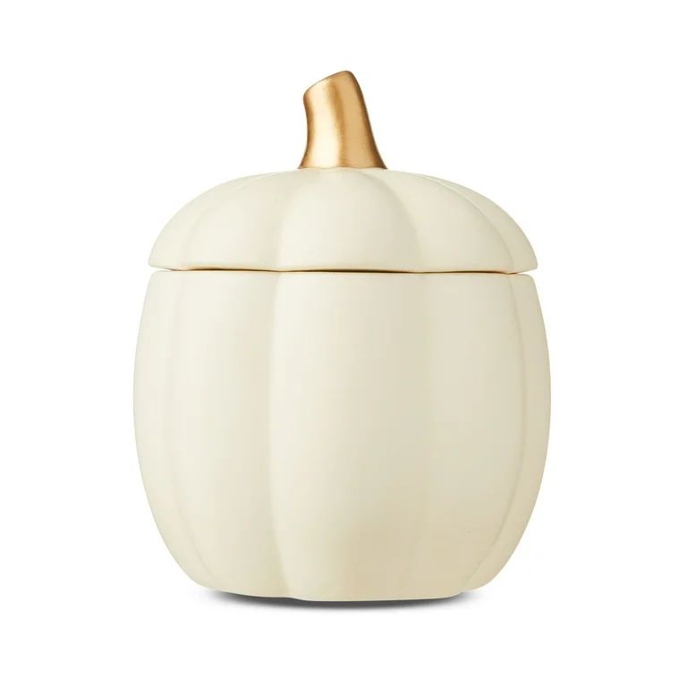 Harvest Cream Ceramic Pumpkin Jar, 7", by Way To Celebrate - Walmart.com | Walmart (US)