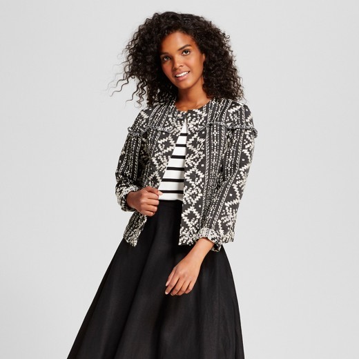 Women's Boho Jacket - Who What Wear™ Black Aztec | Target