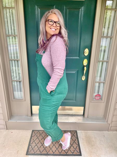✨SIZING•PRODUCT INFO✨
⏺ Green Overalls // XXL // TTS // Amazon, Vetinee Style (Evergreen)
⏺ Purple Top •• linked similar 
⏺ Purple Floral Platform Vans // sized down 1/2 
⏺ Green Fray Tassel Statement Earrings // SHEIN
⏺ Purple Glasses •• linked similar 

👋🏼 Thanks for stopping by!

📍Find me on Instagram••YouTube••TikTok ••Pinterest ||Jen the Realfluencer|| for style, fashion, beauty and…confidence!

🛍 🛒 HAPPY SHOPPING! 🤩

#amazon #amazonfind #amazonfinds #founditonamazon #amazonstyle #amazonfashion #spring #springstyle #springoutfit #springoutfitidea #springoutfitinspo #springoutfitinspiration #springlook #springfashion #springtops #springshirts #springsweater #overalls #overallsoutfit #overallsoutfitinspo #overallsoutfitinspiration #overallslook #summeroveralls #springoveralls  #jumpsuit #romper #jumpsuitoutfit #romperoutfit #jumpsuitoutfitinspo #romperoutfitinspo #jumpsuitoutfitinspiration #romperoutfitinspiration #jumpsuitlook #romperlook #summerromper #summerjumpsuit #springromper #springjumpsuit #sneakersfashion #sneakerfashion #sneakersoutfit #tennis #shoes #tennisshoes #sneakerslook #sneakeroutfit #sneakerlook #sneakerslook #sneakersstyle #sneakerstyle #sneaker #sneakers #outfit #inspo #sneakersinspo #sneakerinspo #sneakerinspiration #sneakersinspiration #green #olive #olivegreen #hunter #huntergreen #kelly #kellygreen #forest #forestgreen #greenoutfit #outfitwithgreen #greenstyle #greenoutfitinspo #greenlook #greenoutfitinspiration 
#under10 #under20 #under30 #under40 #under50 #under60 #under75 #under100
#affordable #budget #inexpensive #size14 #size16 #size12 #medium #large #extralarge #xl #curvy #midsize #blogger #vlogger
budget fashion, affordable fashion, budget style, affordable style, curvy style, curvy fashion, midsize style, midsize fashion



#LTKstyletip #LTKcurves #LTKunder50
