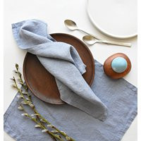 Blue Linen Napkins - Set Of Table Serving Softened Light Blue Kitchen Dining Theme Party | Etsy (US)