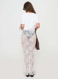 Lombardio Lace Maxi Skirt White | Princess Polly US
