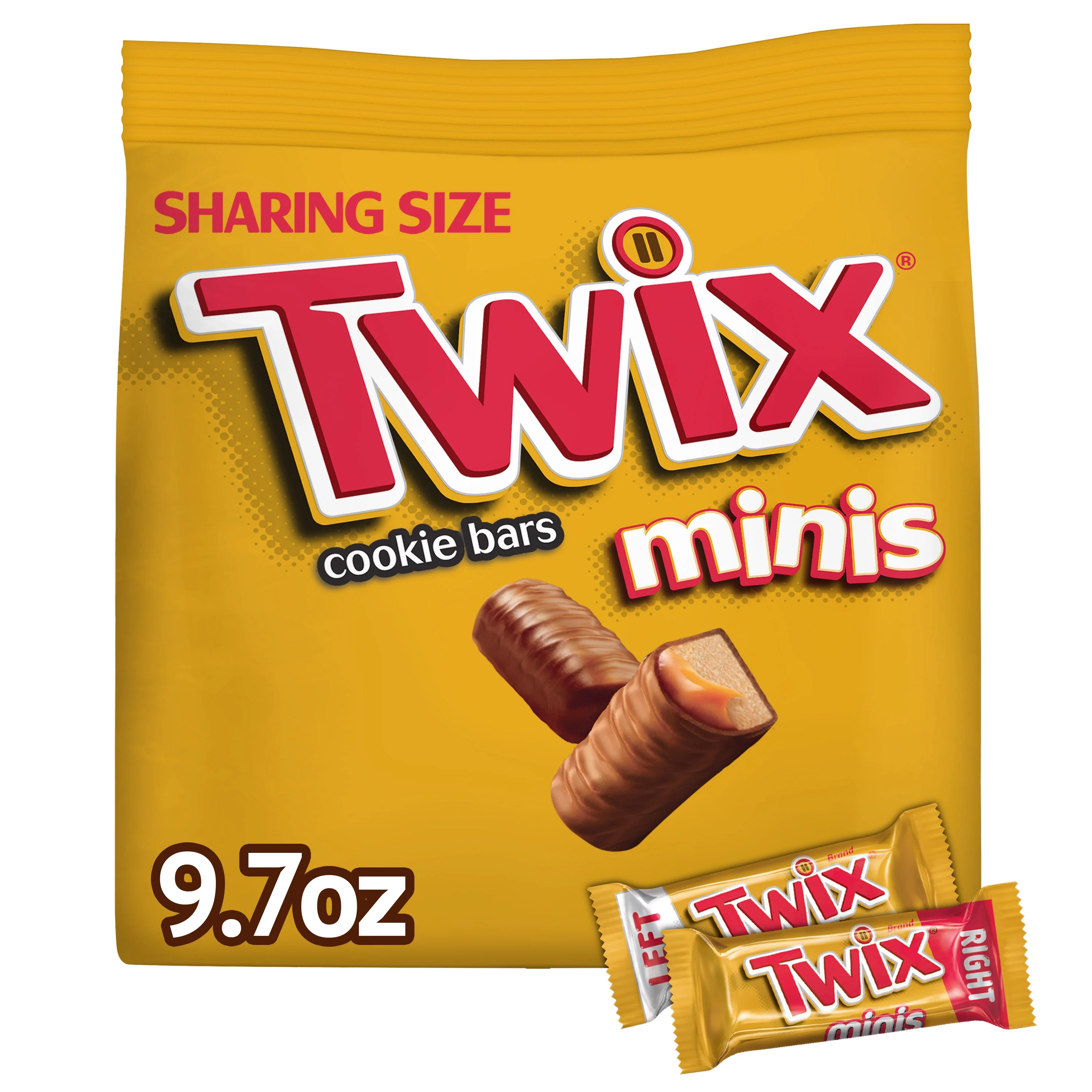 Twix Caramel Chocolate Cookie Candy Bar, Sharing Size - 9.7 oz Bag | Walmart (US)