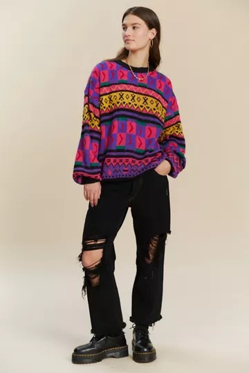 Urban Renewal Vintage Oversized Printed Sweater | Urban Outfitters (US and RoW)