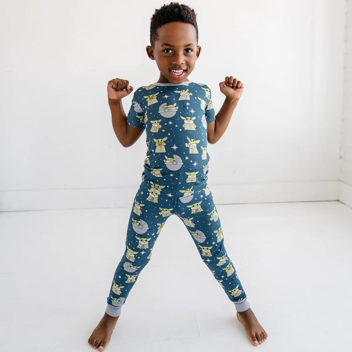 Grogu™ Two-Piece Short Sleeve Bamboo Viscose Pajama Set | Little Sleepies