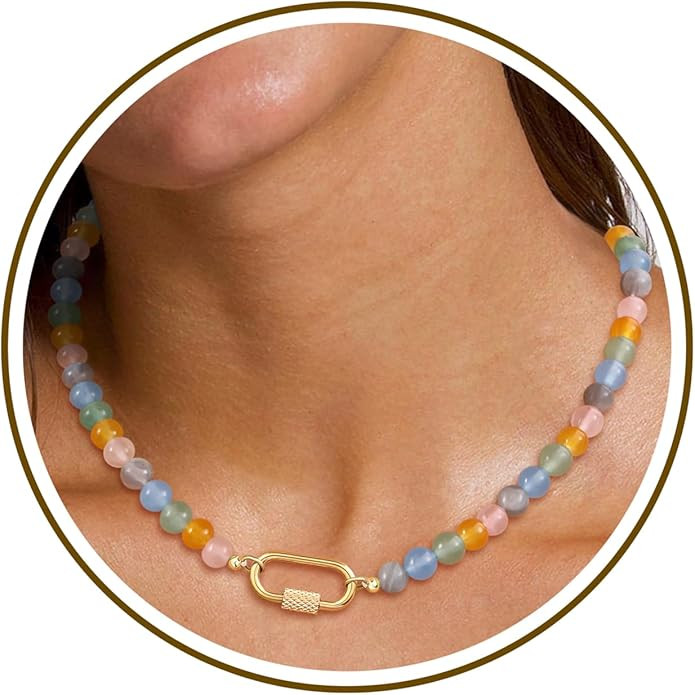 Beaded Necklaces for Women Teen Gl Gifts Trendy Stuff Boho Colorful Necklaces for Women Mothers D... | Amazon (US)