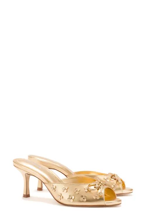 Larroudé Jasmine Slide Sandal in Gold at Nordstrom, Size 7.5 | Nordstrom