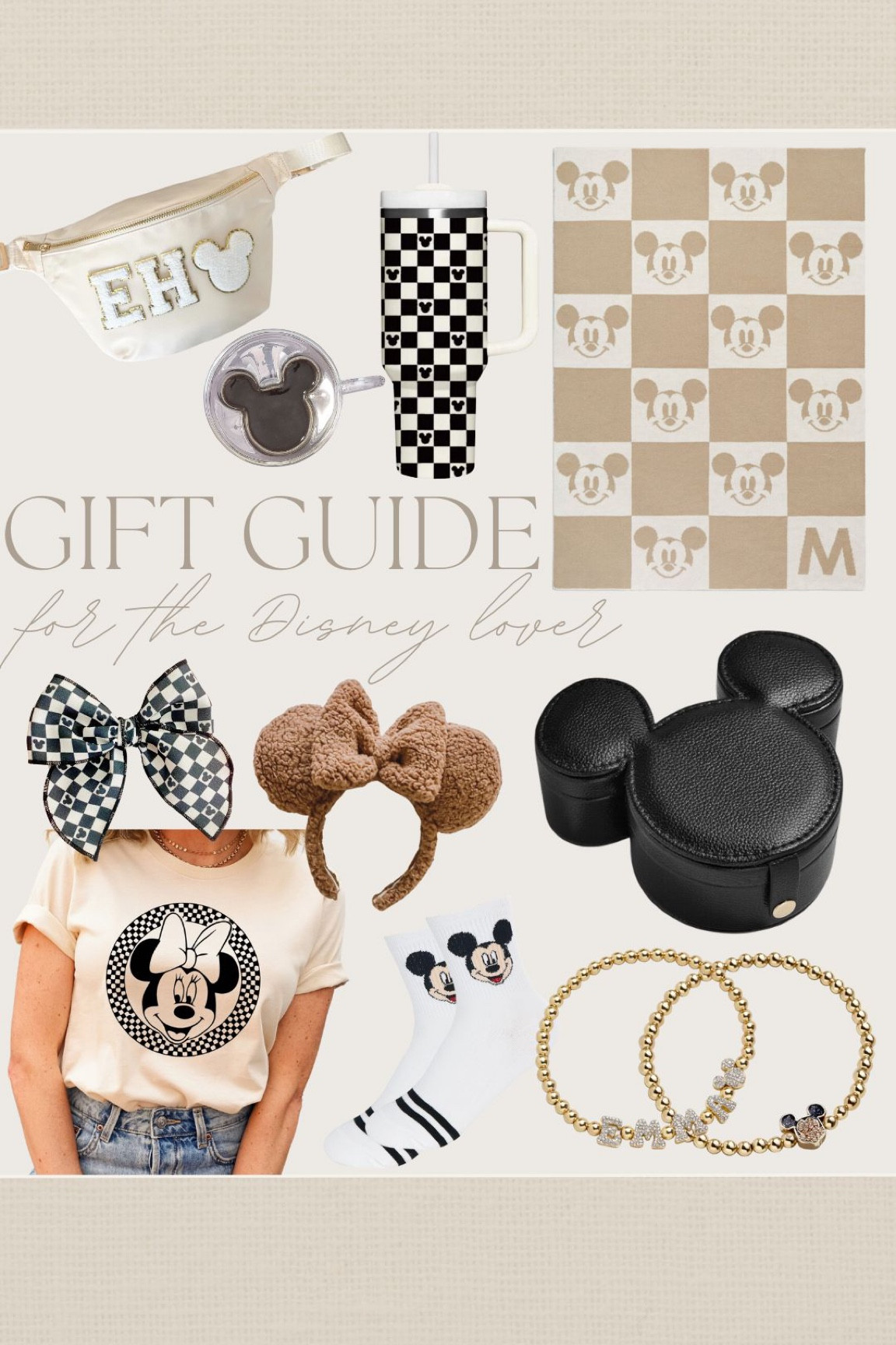Gift guide for the Disney lovers 🤍 #disney #disneyshirt #disneyfinds #disneyshirt #disneybow #disneybag 

#LTKGiftGuide #LTKfindsunder50 #LTKtravel