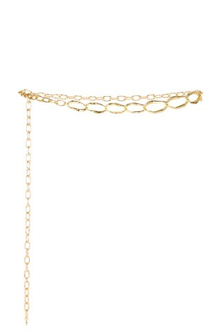 Ettika Hammered Oval Link Chain Belt in Gold from Revolve.com | Revolve Clothing (Global)