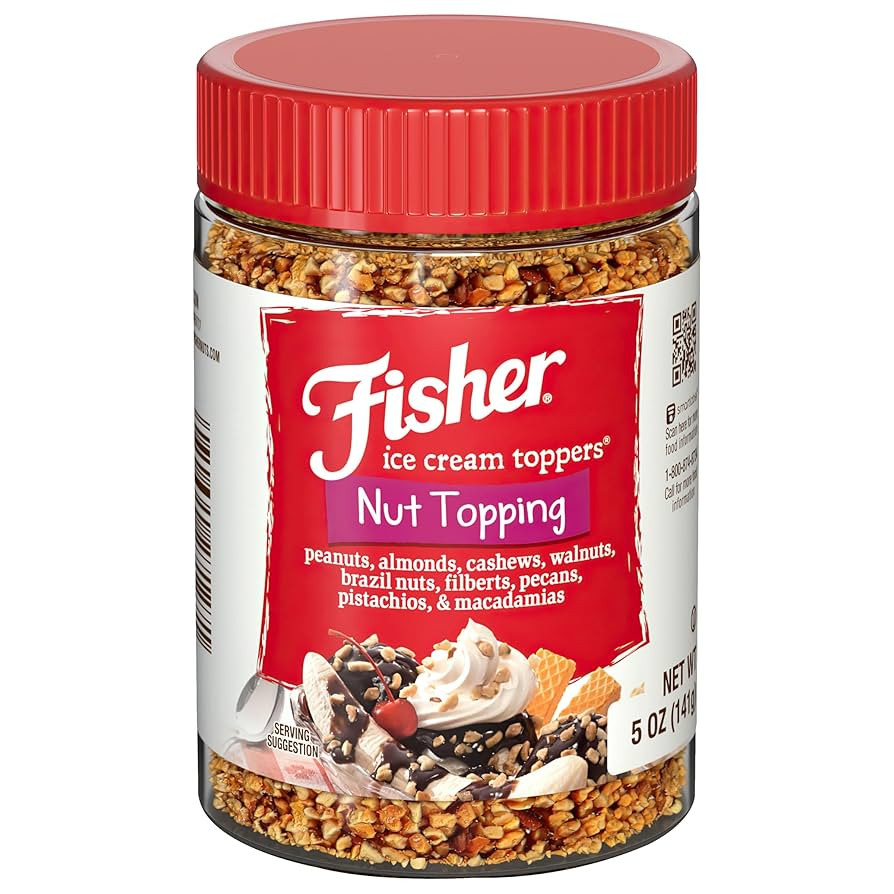 Fisher Mixed Nuts Ice Cream Topping, 5 oz, Peanuts, Almonds, Cashews, Walnuts, Brazil Nuts, Filbe... | Amazon (US)