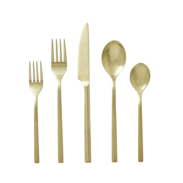 Better Homes & Gardens 20 Piece Gold Stainless Steel Flatware Set (Service for 4) - Walmart.com | Walmart (US)