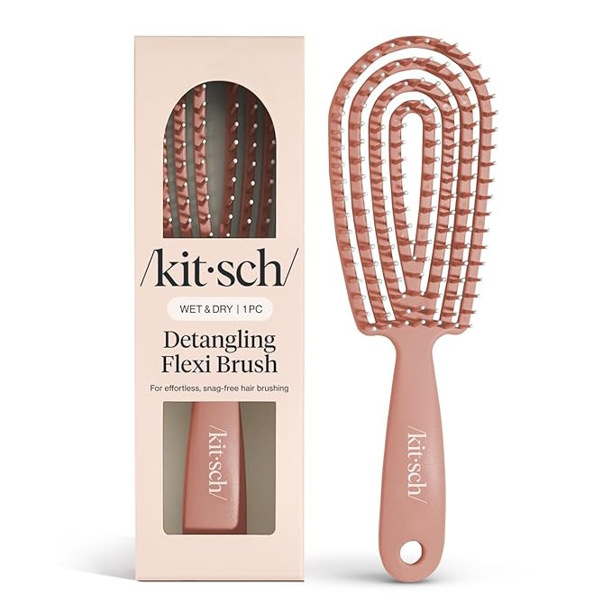 Kitsch Detangler Brush – Flexible Curly Hair Brush for Women, Men & Kids | Detangling Hairbrush... | Amazon (US)