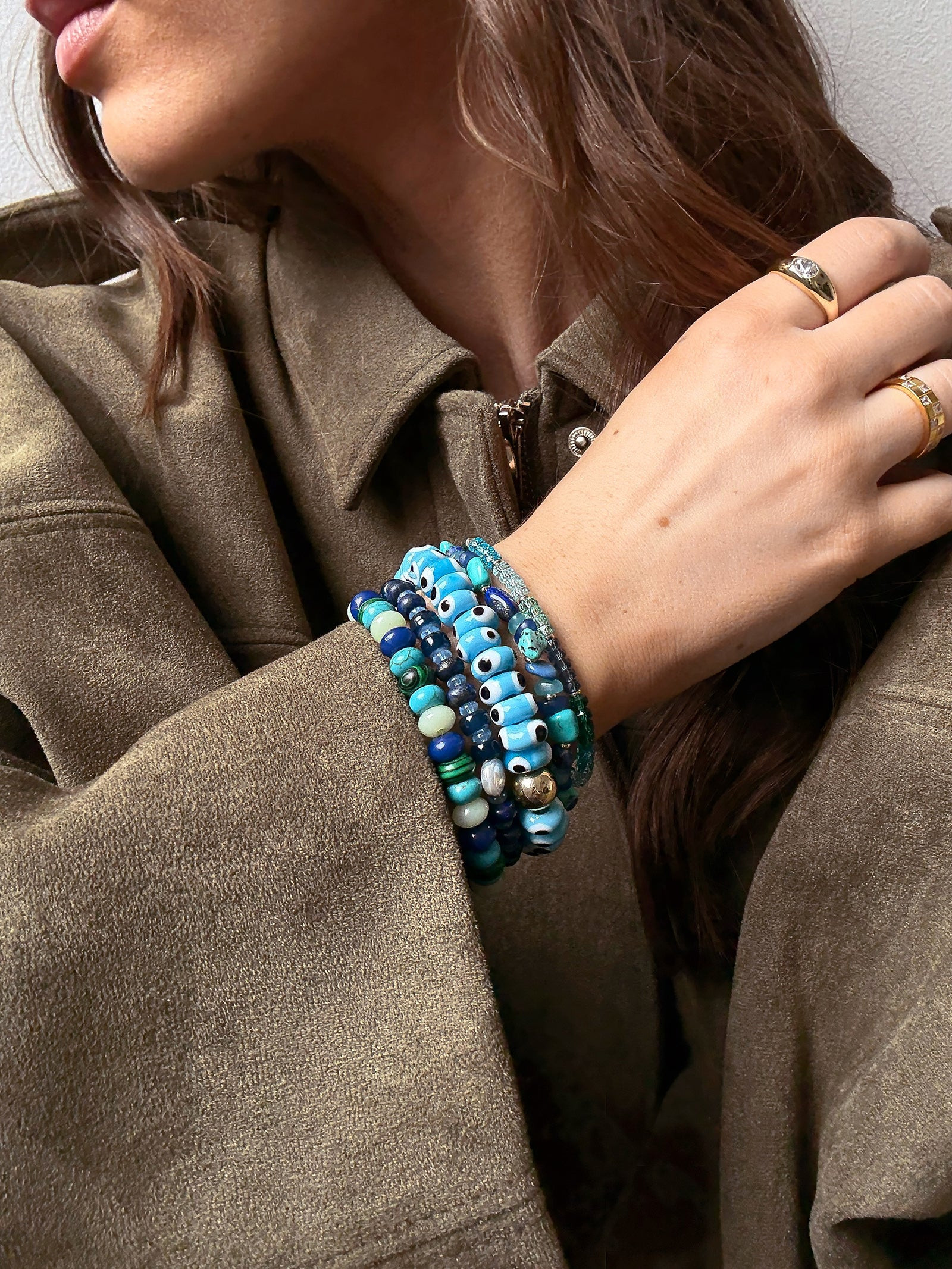 Darcy Beaded Bracelet Set - Blue | BaubleBar