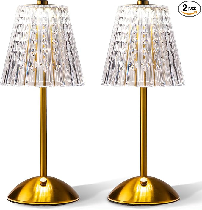 Bell+Howell 2 Pk Elegant Cordless Table Lamp, LED Wireless Lamp for Bedroom, Wireless Lamps for T... | Amazon (US)