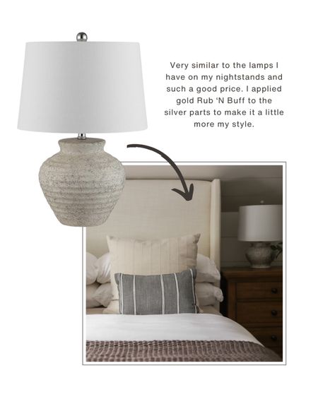 Beautiful, affordable lamp very similar to the one I have on my nightstand and such a good price! I applied gold Rub 'N Buff to the silver parts to make it a little more my style.

#LTKStyleTip #LTKHome #LTKFindsUnder100