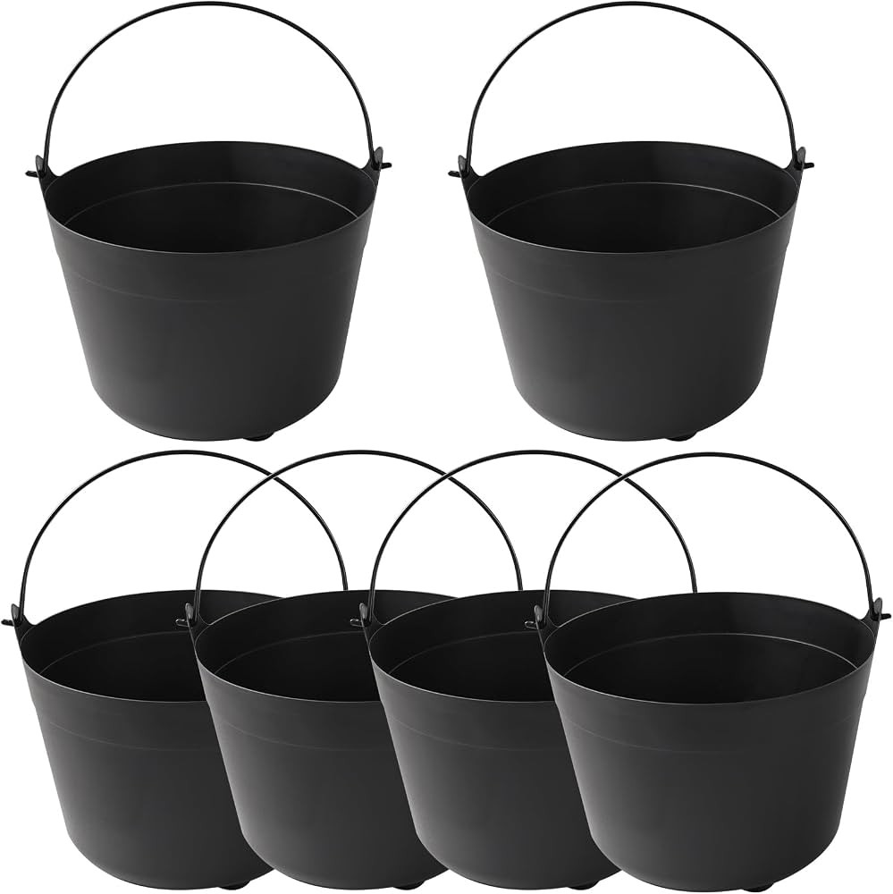 TFTAFAN 6 Pieces Halloween Black Cauldron,Halloween Witch Cauldron Pot Trick or Treat Candy Bucke... | Amazon (US)