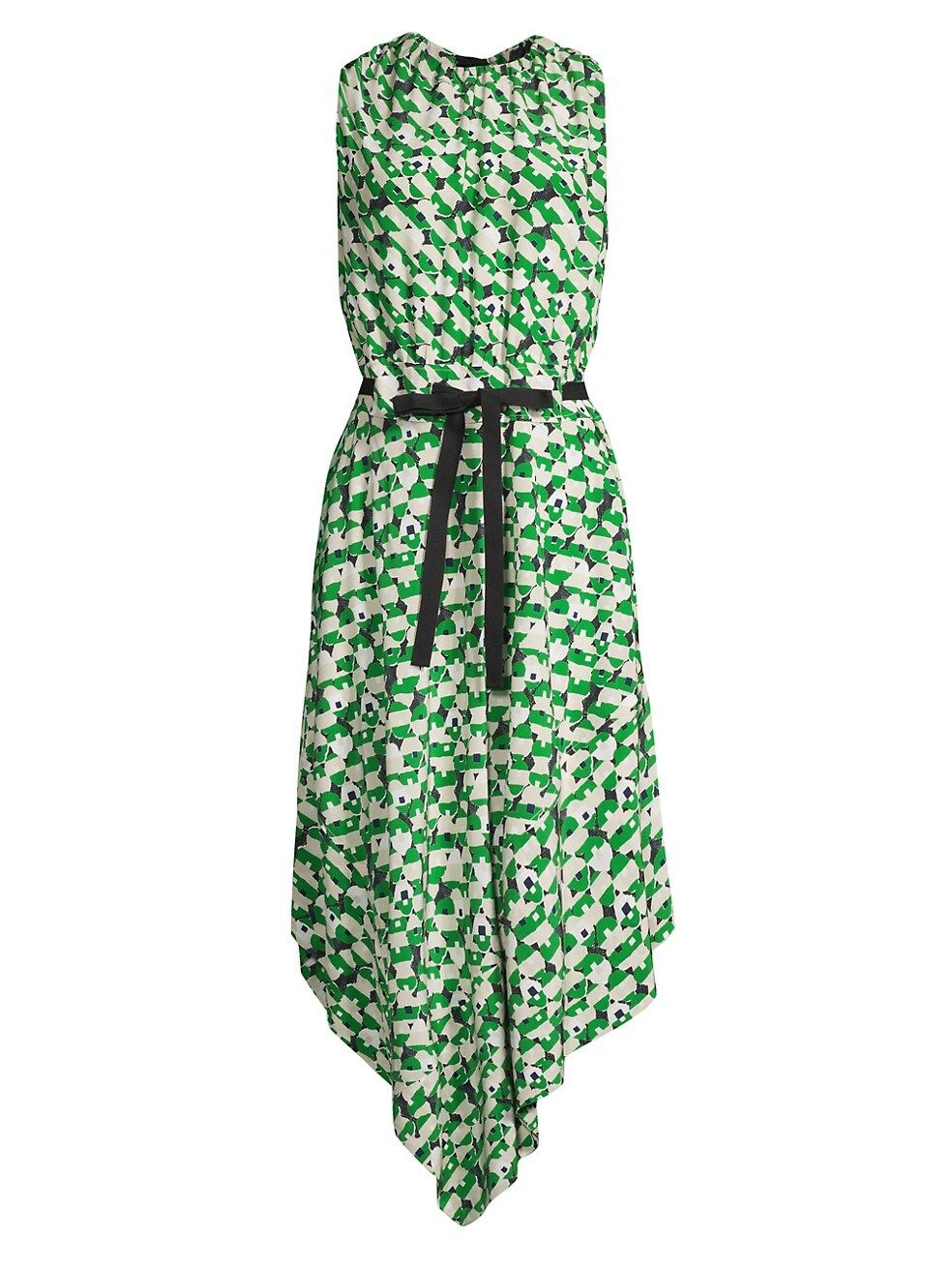 Abstract Poppy Asymmetric Silk Dress | Saks Fifth Avenue