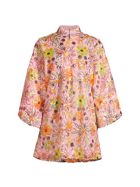 Floral Sequin-Embroidered Caftan | Saks Fifth Avenue