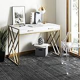 Safavieh Home Office Elaine Modern White and Gold 1-drawer Desk | Amazon (US)