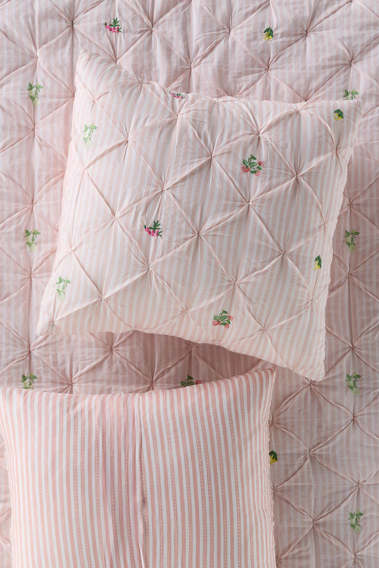 Emilia Cotton Voile Floral Icon Embroidered Euro Sham | Anthropologie (US)