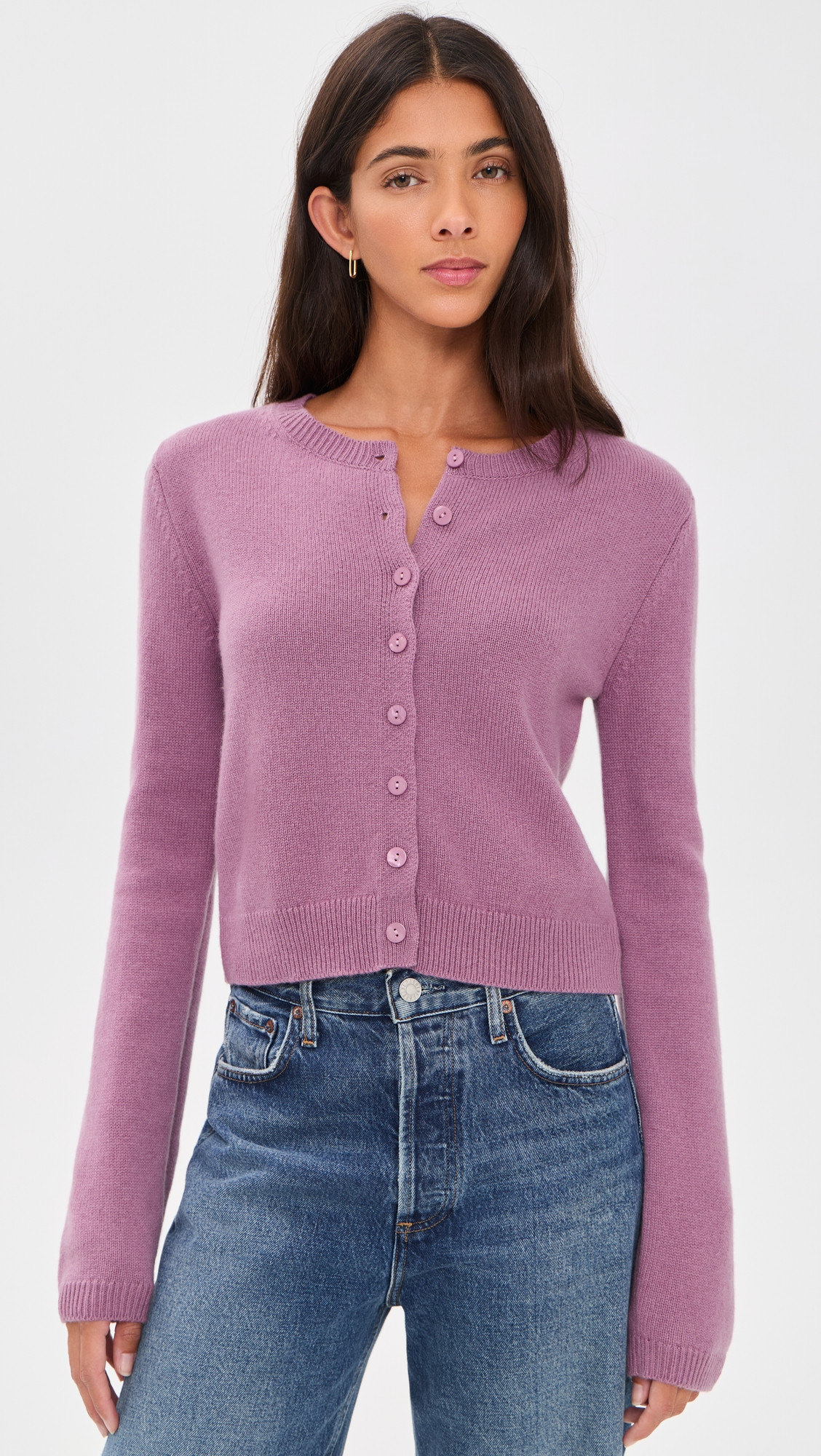 Clara Cashmere Crew Cardigan - Narcissus | Shopbop