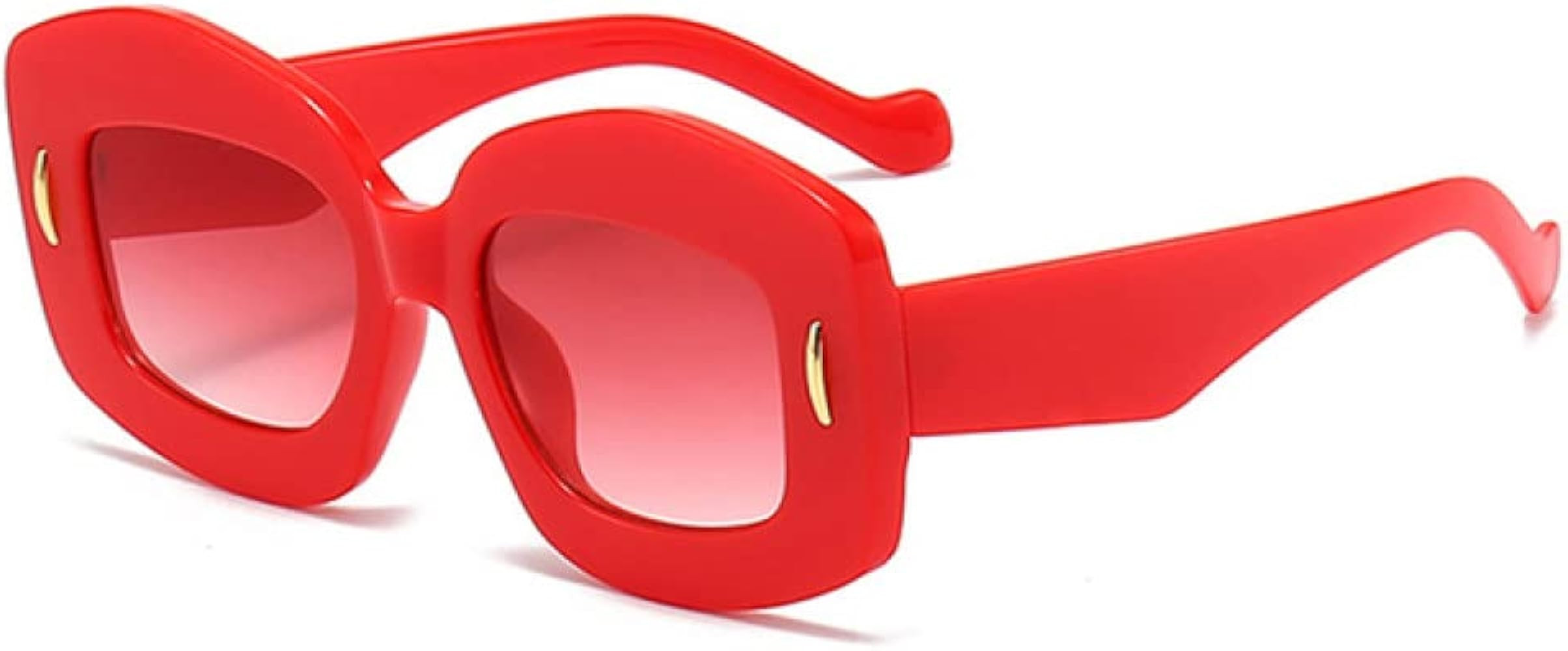 Jelly Color Square Women Sunglasses Gradient Shades UV400 Vintage Men Rivets Sun Glasses | Amazon (US)