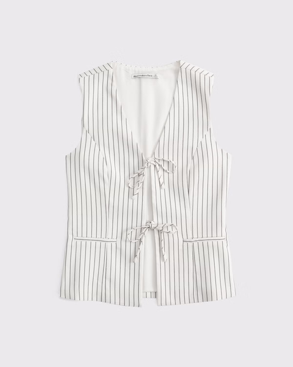 Women's Tie-Front Tailored Vest | Women's Tops | Abercrombie.com | Abercrombie & Fitch (US)