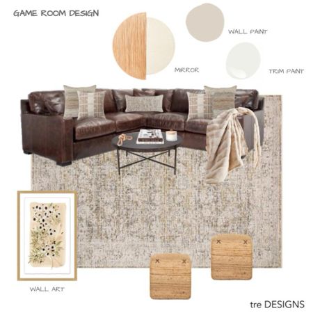 And lastly another comfy and cozy game room design! And we can’t forget all of the fun games (not pictured!) 
