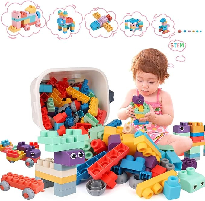 Top STEM Soft Building Block Sets for Kids Aged 18 months to 6 years old.Mega Building Blocks for... | Amazon (US)