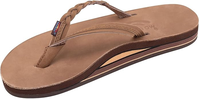 Rainbow Sandals Women’s Double Layer Flirty Braidy Premier Leather w/Single Braided Strap | Amazon (US)