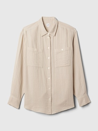Crinkle Gauze Big Shirt | Gap (US)