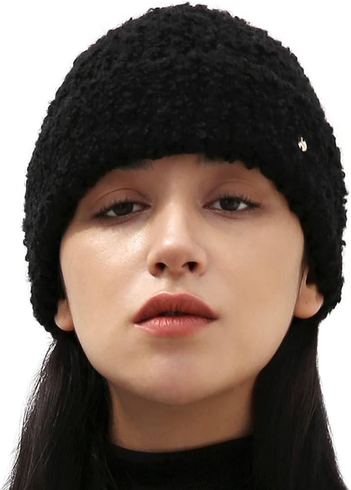 UNDERCONTROL Gold Label Unisex Fall Winter Mohair Boucle Soft Warm Cuffed Rollup Beanie Korea Kni... | Amazon (US)