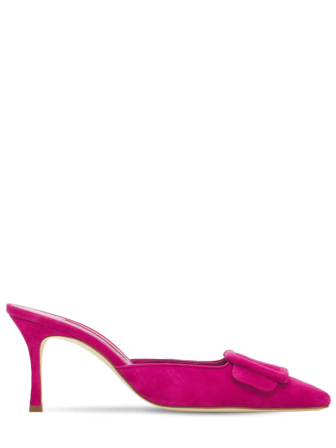 Manolo Blahnik - 70mm maysale suede mules - Dark Pink | Luisaviaroma | Luisaviaroma
