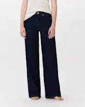 Bella Stretch Wide Leg Jeans in Deep Rinse | Quince