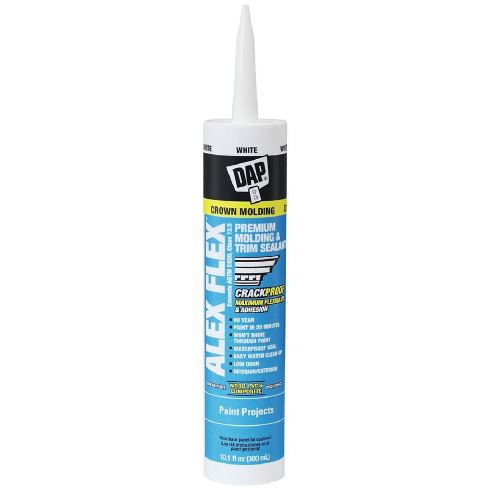 DAP ALEX FLEX 10.1 oz. White Premium Molding and Trim Sealant | The Home Depot