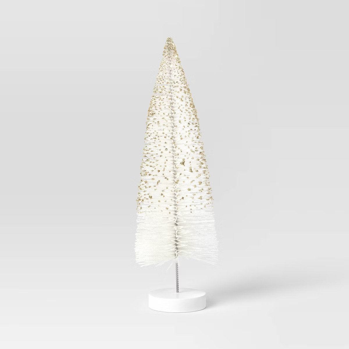 12" Glittered Sisal Christmas Bottle Brush Tree - Wondershop™ White | Target