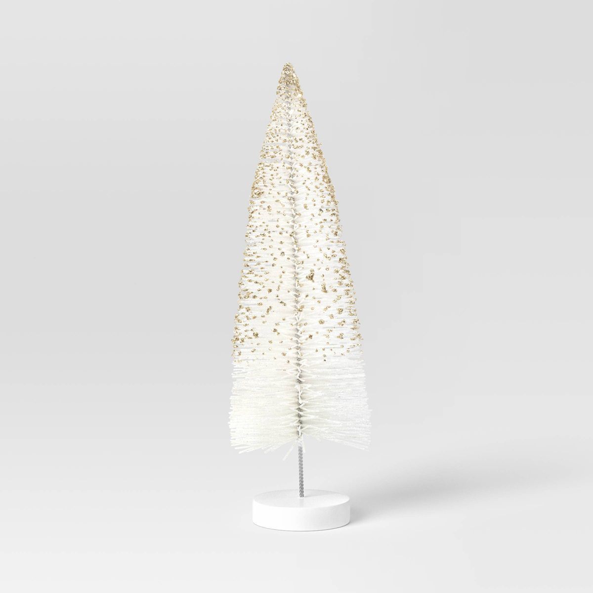 12" Glittered Sisal Christmas Bottle Brush Tree - Wondershop™ White | Target