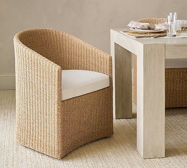 Baldwin Woven Dining Armchair | Pottery Barn (US)
