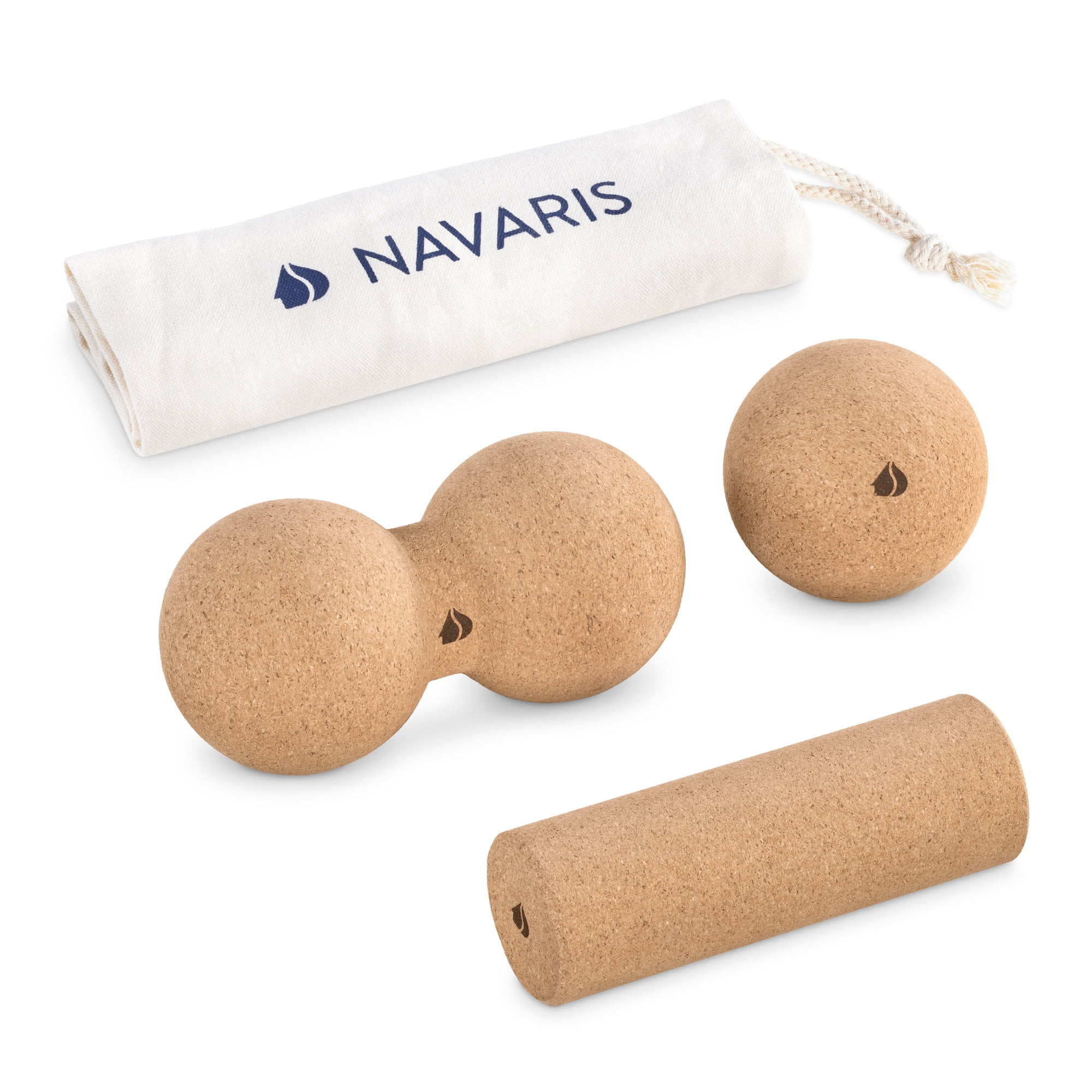 Navaris Cork Massage Roller Set (3 Pieces) - Includes Peanut Roller, Massage Ball, Mini Roller - ... | Walmart (US)